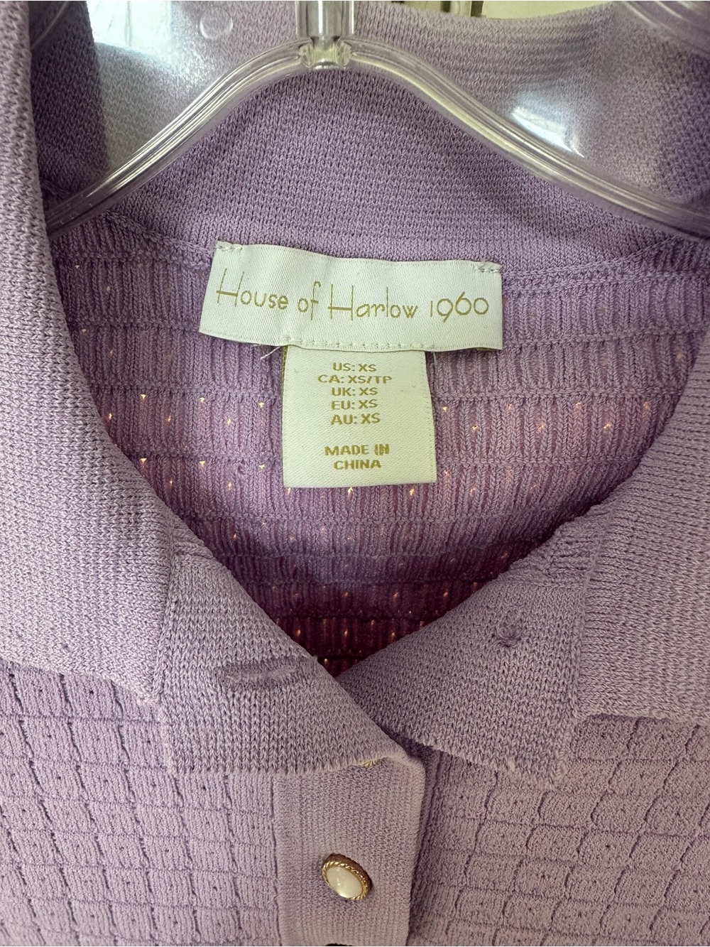 House of Harlow 1960 Lavender Knit Polo Women's Two-Piece Size XS - Picture 3 of 7